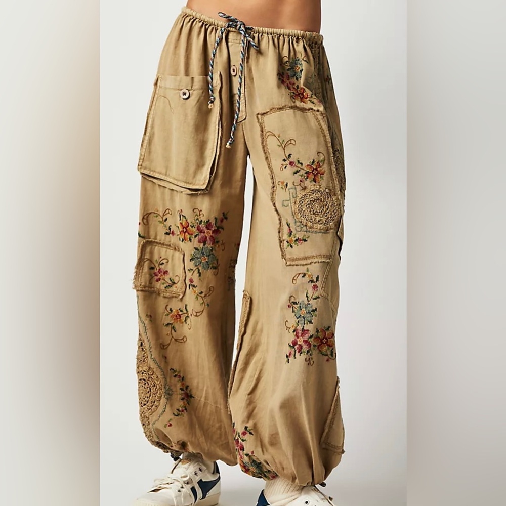 FREE PEOPLE “SWEET TOMORROW PARACHUTE PANTS” NWT $228.00 ~ SIZE LARGE